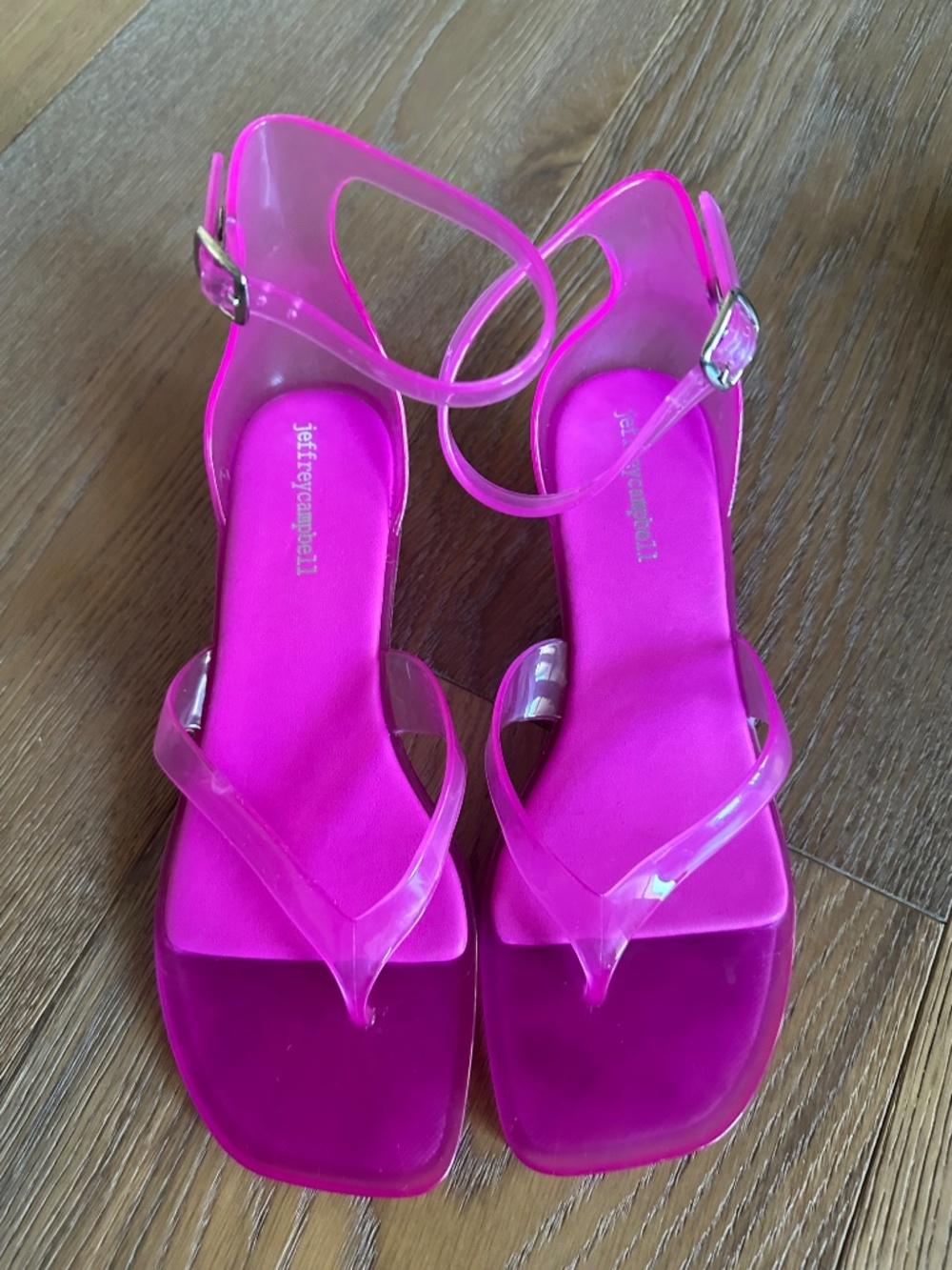 Jeffrey Campbell Gummy-THG Jelly Kitten Heel Sandals Pink Size 9 NEW - Picture 7 of 15